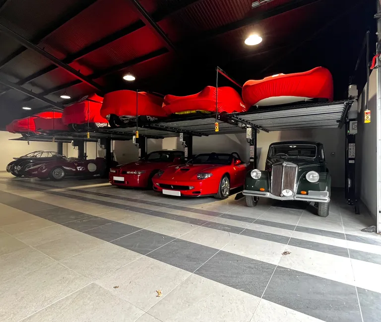 Strongman Lifts - Donnington car parking lift installed in a luxury car storage facility