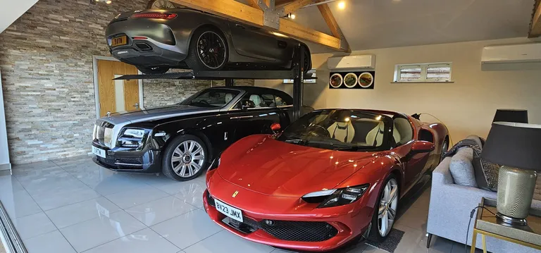 Strongman Lifts - Tongland car parking lift in luxury dream garage