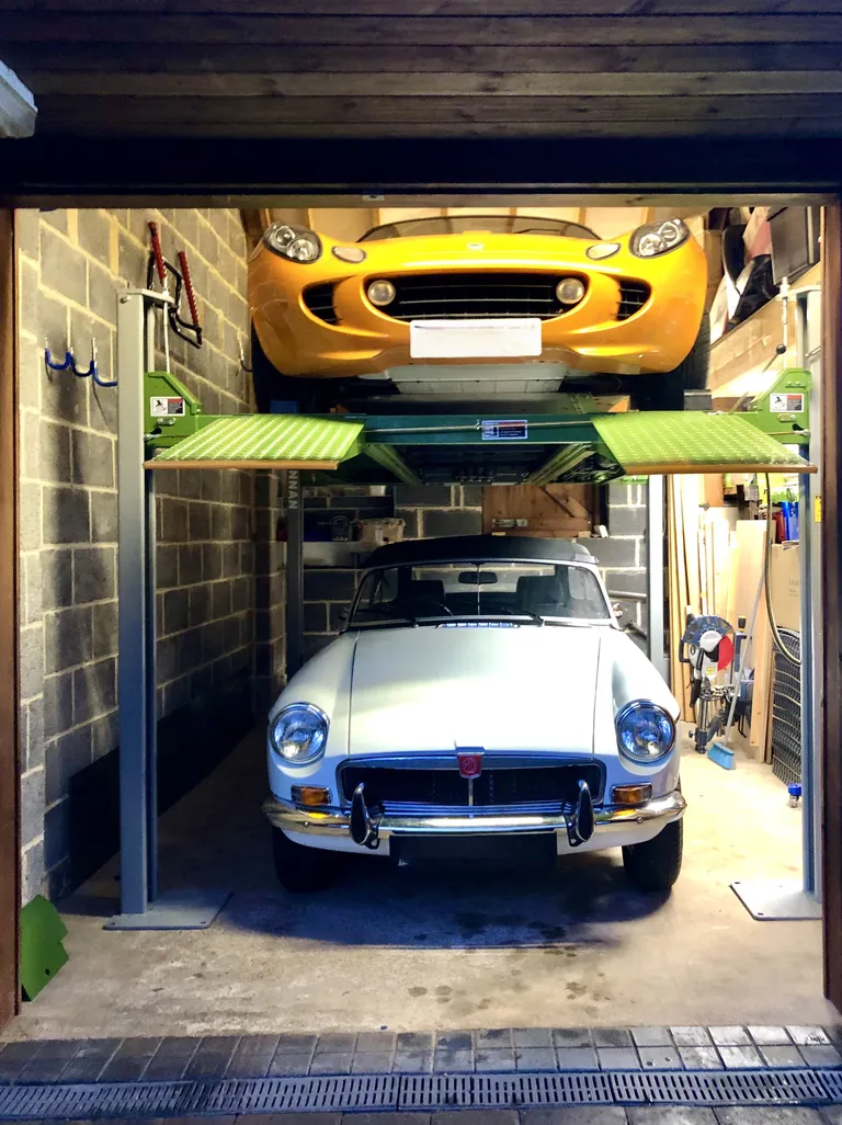 Strongman Lifts - Installed Glenfinnan four post car lift used for long storage