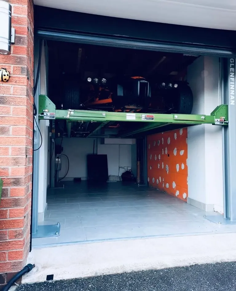 Strongman Lifts - Glenfinnan four post car lift in customer's garage